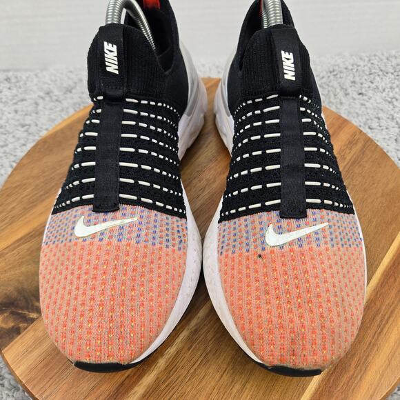 Nike Mens 8.5 React Phantom Run Flyknit 2 Black Team Orange Daily Running Shoe - Picture 6 of 12